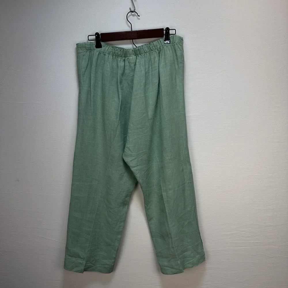 Bryn Walker Tunic Cropped Pants Matching Set Size‎ M Mint Green Linen Lagenlook